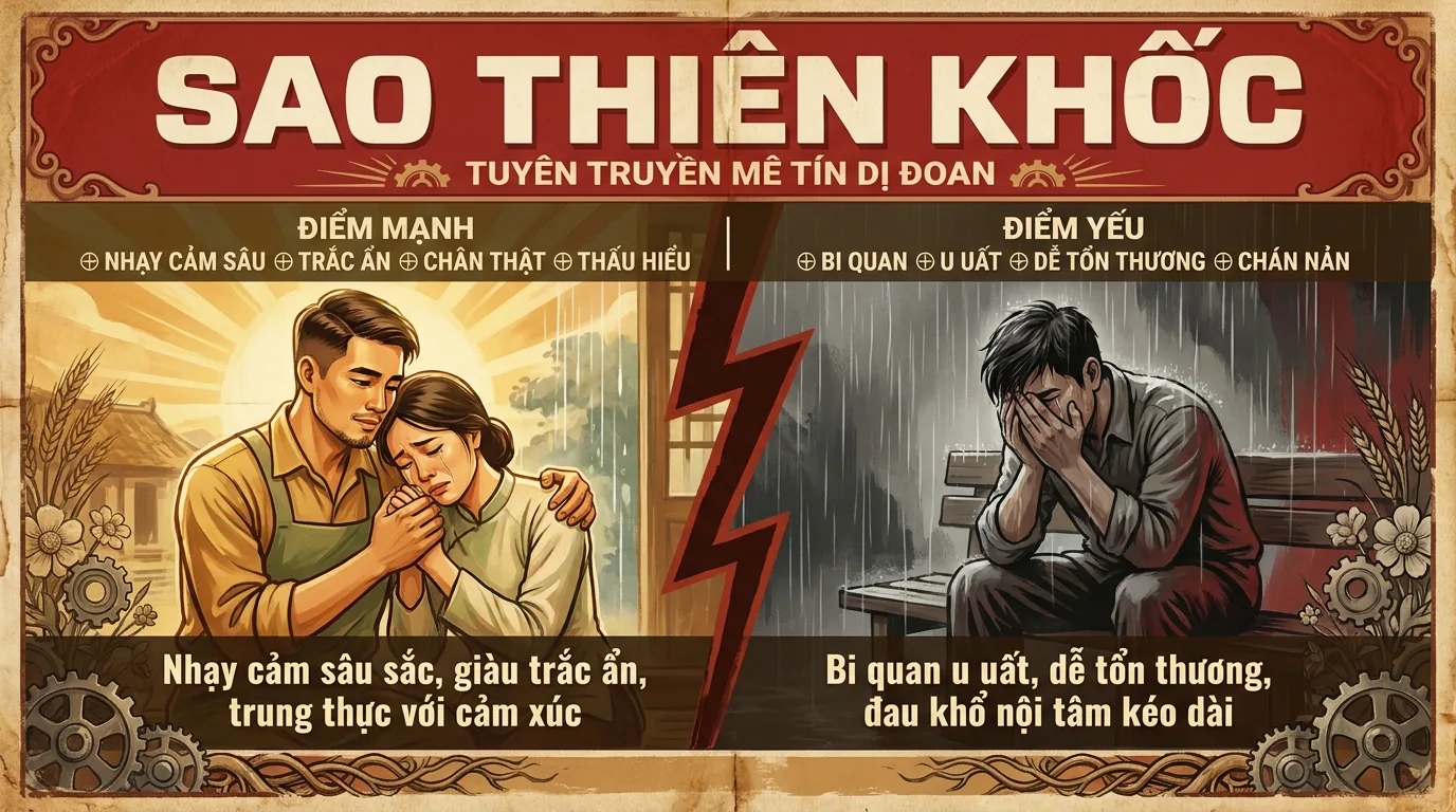 Sao Thiên Khốc, Phụ Tinh Buồn Đau Nội Tâm Trong Tử Vi