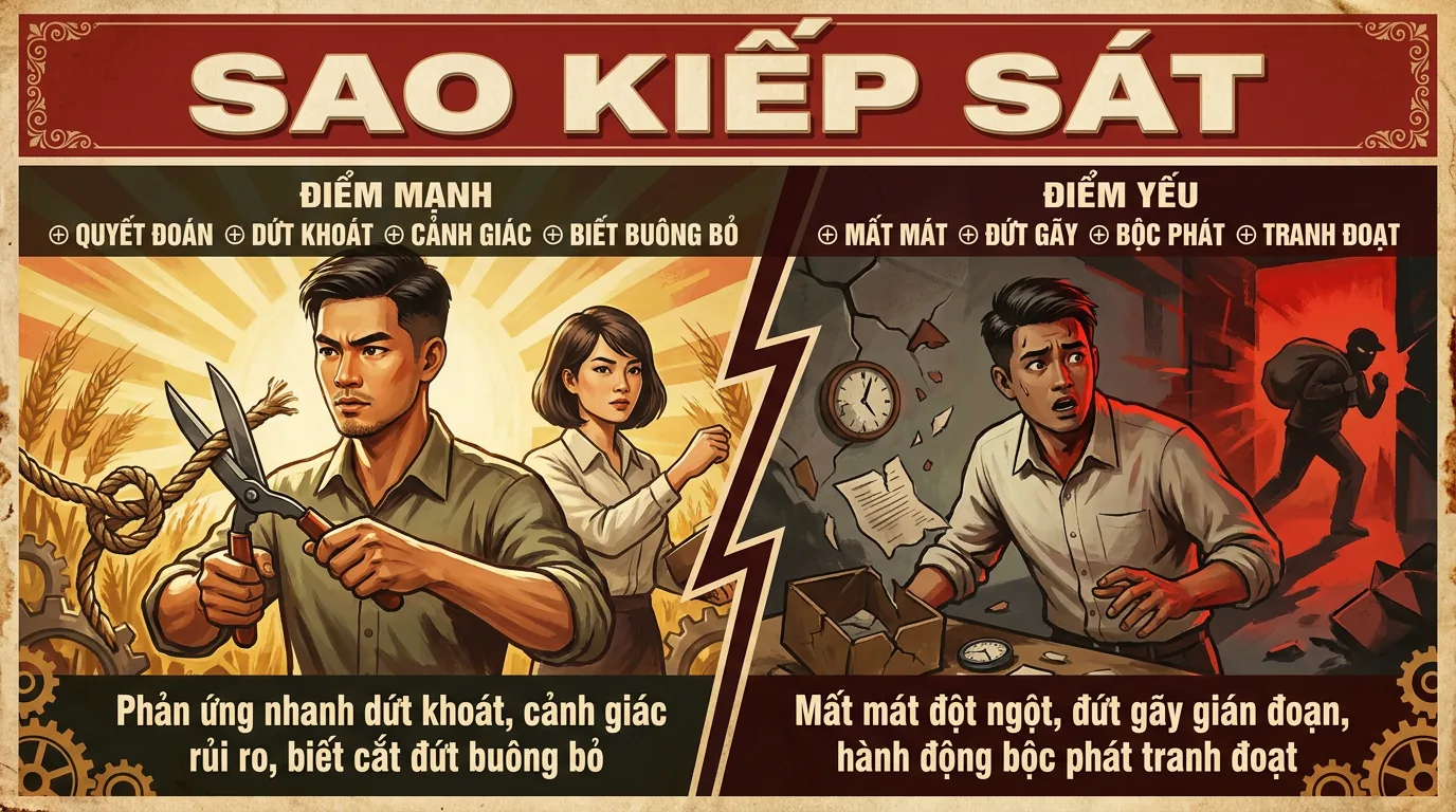 Sao Kiếp Sát, Sát Tinh Cướp Đoạt Gián Đoạn Trong Tử Vi