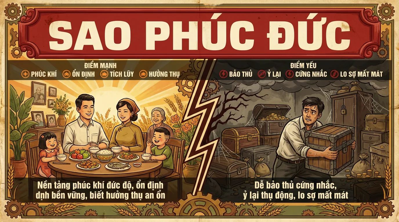 Sao Phúc Đức, Phụ Tinh Phúc Khí Ổn Định Trong Tử Vi