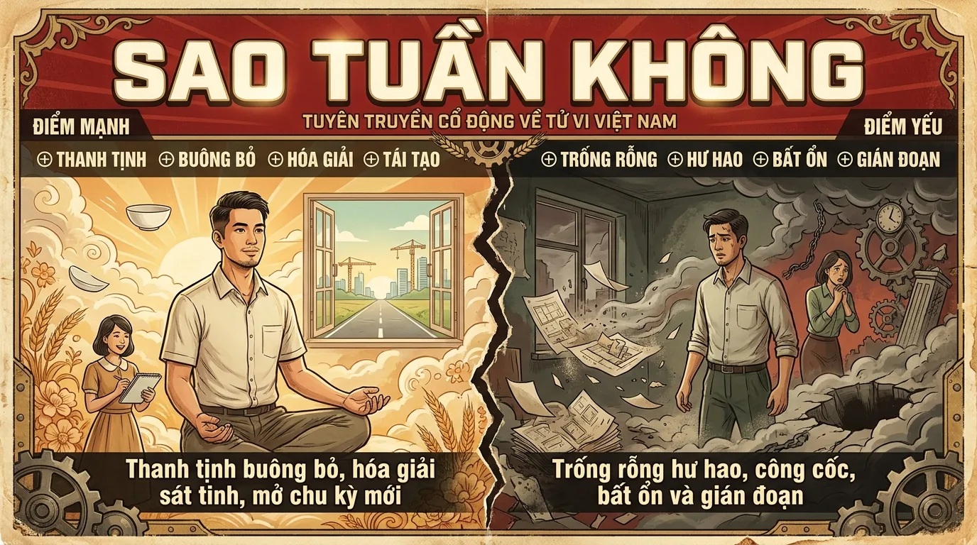Sao Tuần Không, Phụ Tinh Chủ Hư Không Và Hóa Giải Trong Tử Vi