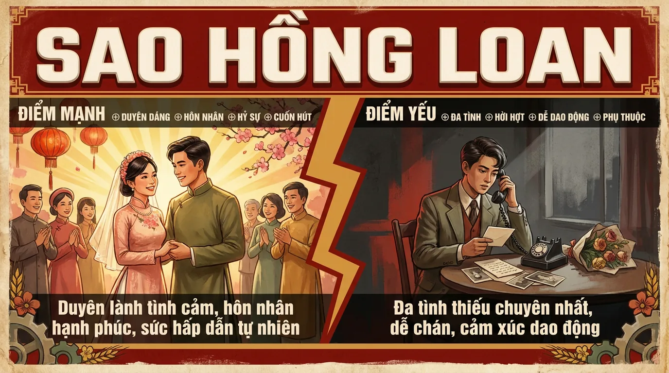 Sao Hồng Loan, Bàng Tinh Đào Hoa Hôn Nhân Trong Tử Vi
