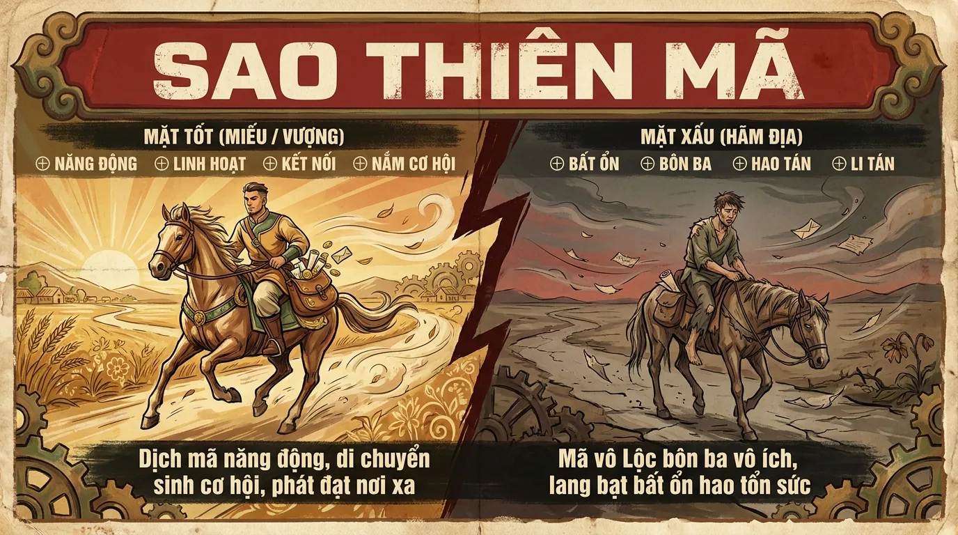 Sao Thiên Mã, Dịch Mã Chủ Về Di Chuyển Và Cơ Hội Trong Tử Vi