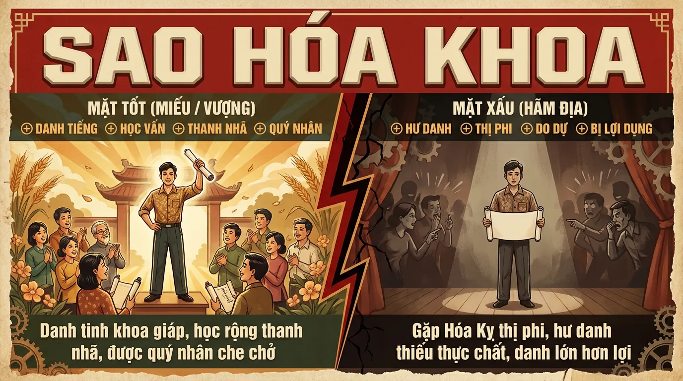 Sao Hóa Khoa, Biến Hóa Danh Tiếng Trong Tứ Hóa