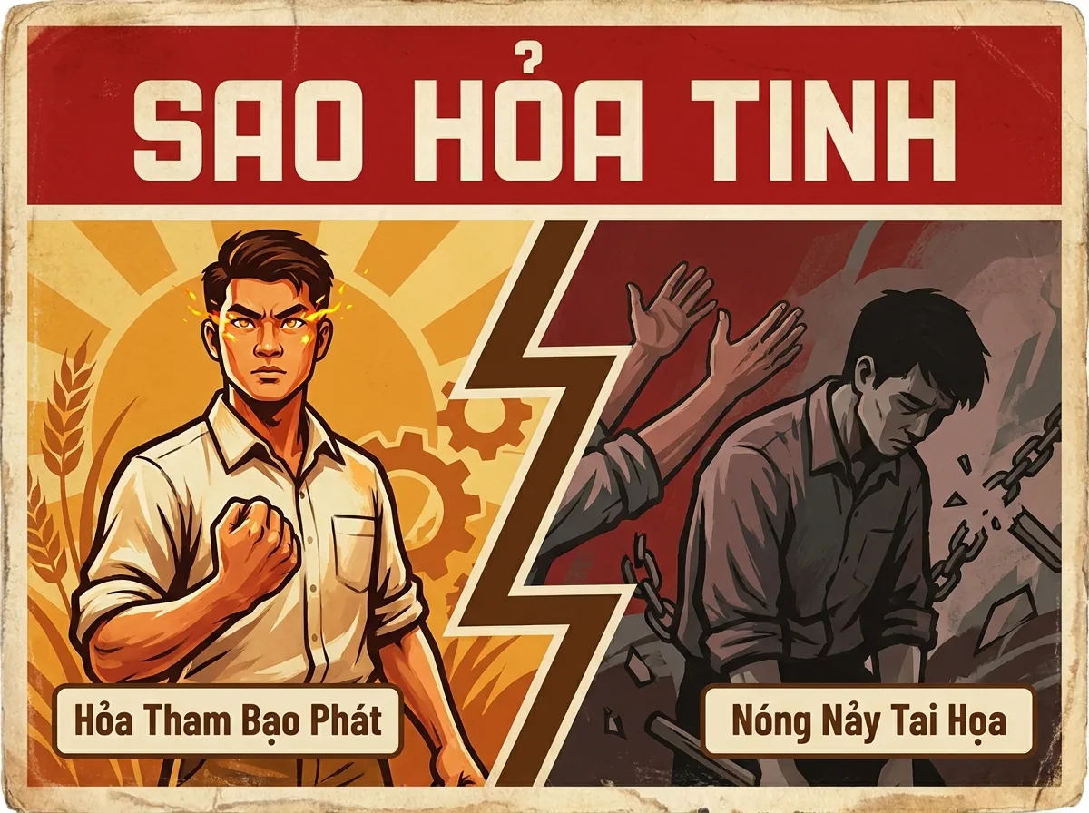 Sao Hỏa Tinh, Sát Tinh Bùng Nổ Của Lửa Dương Trong Tử Vi